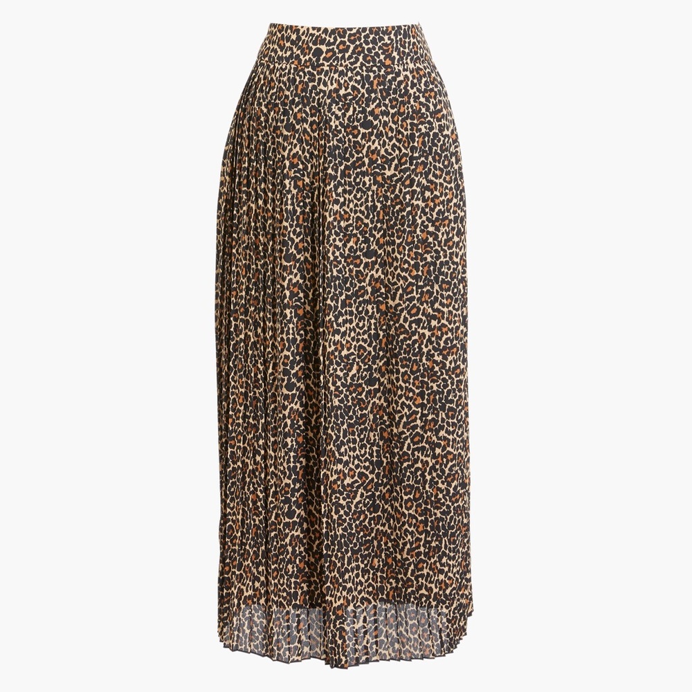 Jcrew pleated cheetah leopard print skirt